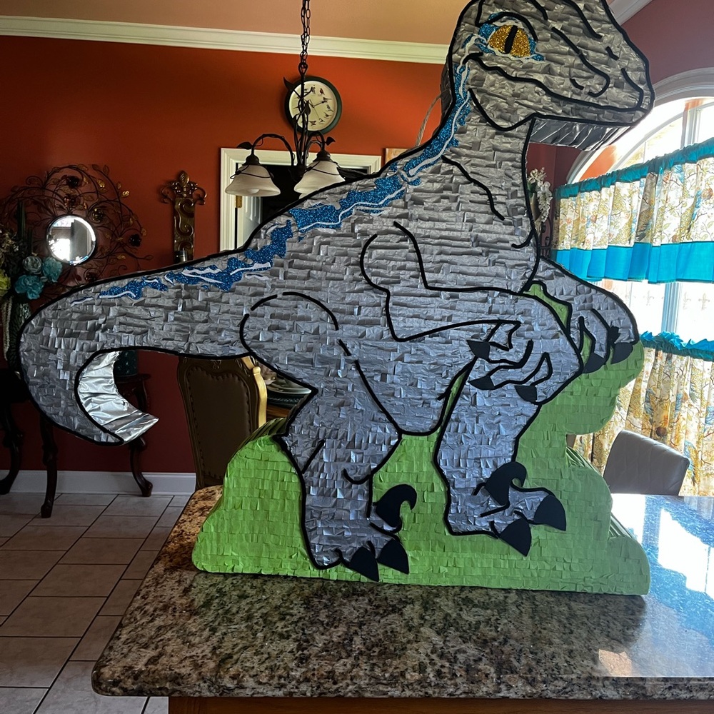 Dinosaur Piñata with Blue and Green Accents